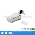 Cat7 FTP Zwei Stück Netzstecker modularer Stecker / AUCAS stranded solid geschirmter RJ45 Stecker